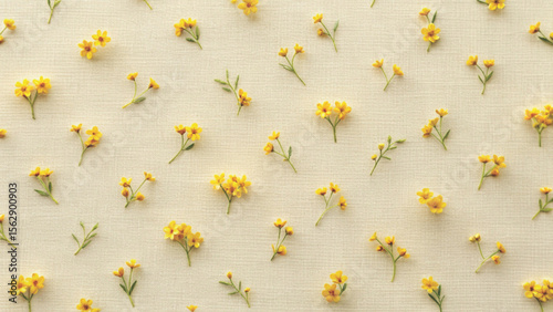 yellow flowers Fabric pattern Minimal Background 