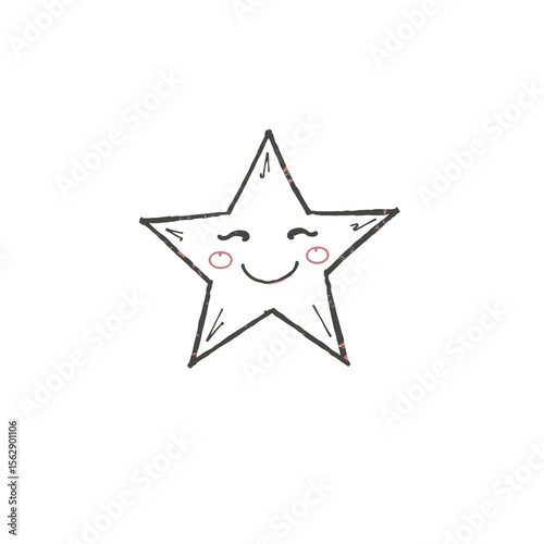  Kids’ Hand-Drawn Star and Moon Illustration | Cute Crayon-Style Clipart