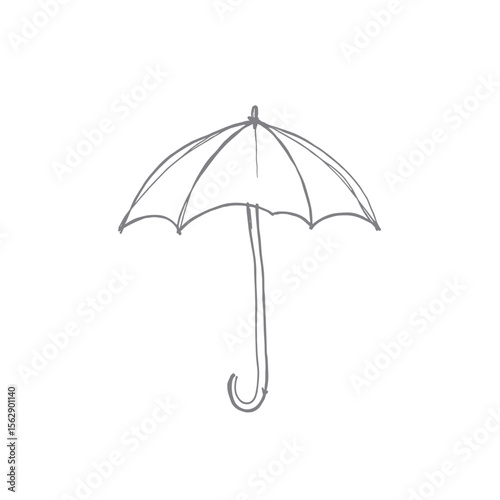 Hand-Drawn Umbrella Illustration | Sketch-Style Vector Art