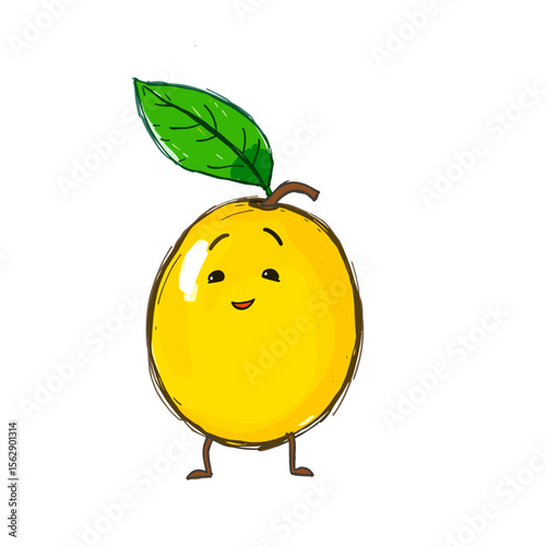 Kids' Hand-Drawn Fruits Clipart | Cute Doodle Fruit Set for Learning & Crafts