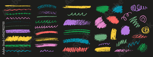 Vector black hand drawn brush stroke, brush, line or texture. Dirty artistic design element, box, frame or background  for text. Halftone texture. Grunge rough edges. Scribble, curves, zigzag. Hatch.