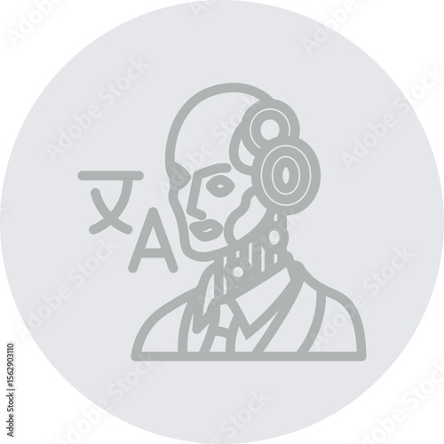 Virtual Interpreter Vector Line Grey Circle Grey