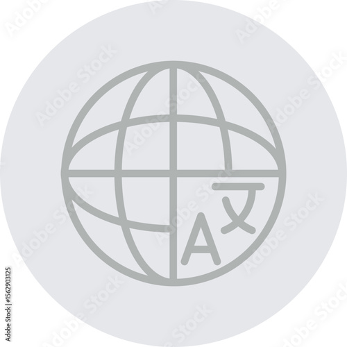 Multilingual Assistant Vector Line Grey Circle Grey