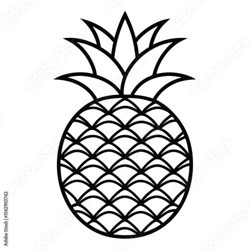 pineapple outline vector on white background