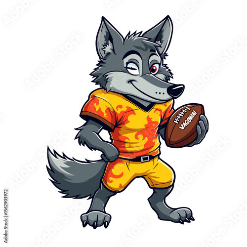 Hand drawn cartoon wolves vector illustration