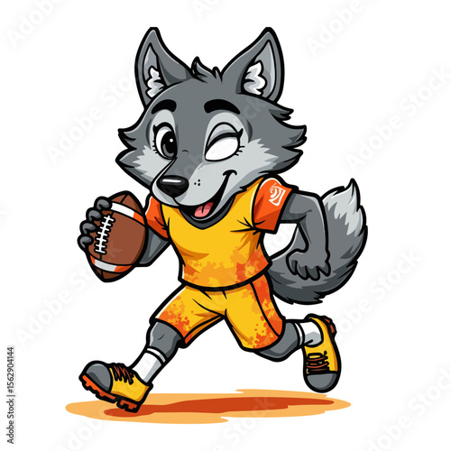 Hand drawn cartoon wolves vector illustration