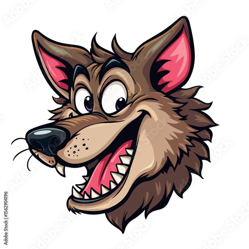 Hand drawn cartoon wolves vector illustration