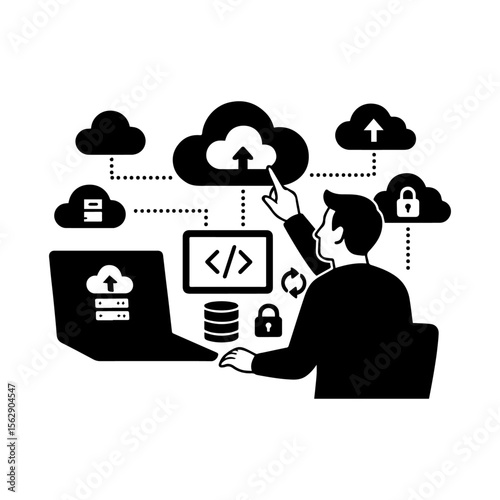 computer digital networking coding vector