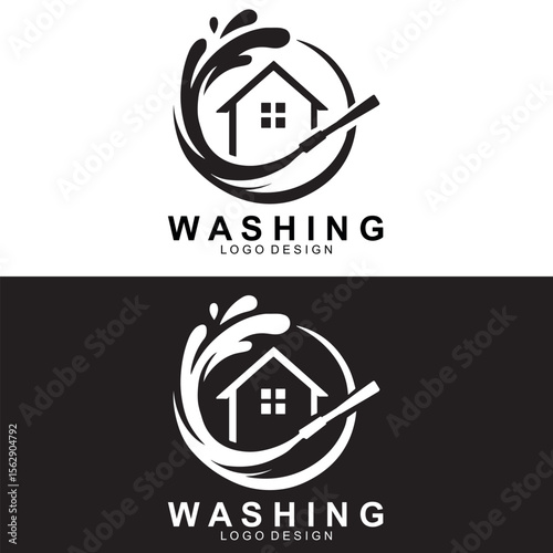 Modern House Pressure Washing Logo Design — Clean, Professional, Powerful Branding