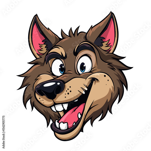 Hand drawn cartoon wolves vector illustration