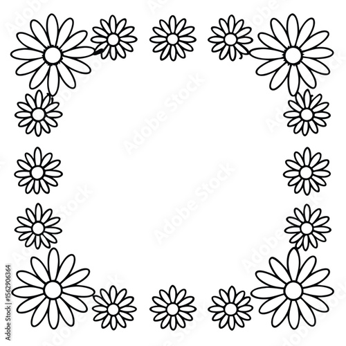 floral frame on white background 