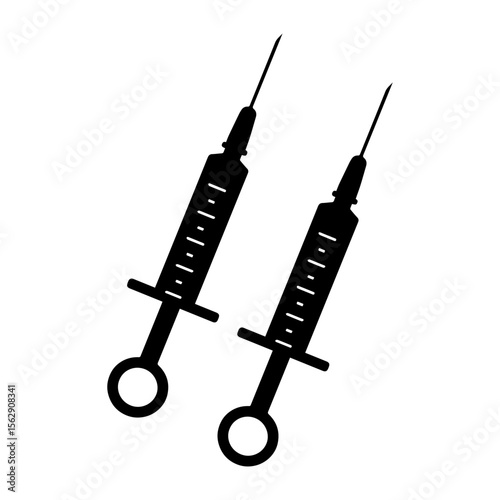 Syringe medical injection needle vaccine shot vaccination healthcare immunization illustration vector