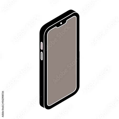 Isometric smartphone vector illustration for mobile app ui design and web design resource asset