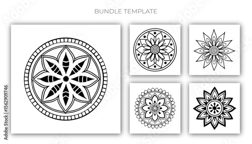 Circular pattern in the form of a mandala. Henna tatoo mandala. Mehndi style. Decorative pattern in oriental style. Coloring book page