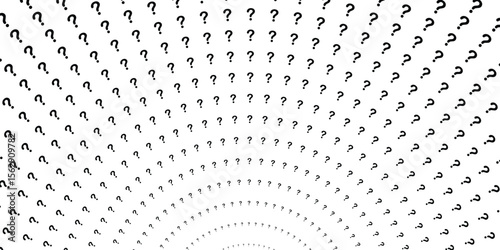 Question Mark Pattern Vector – Black and White Confusion Concept Background