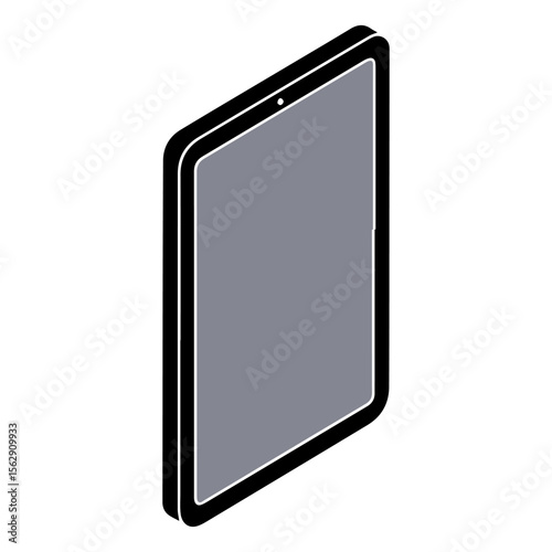 Isometric tablet device vector illustration for technology and communication design needs