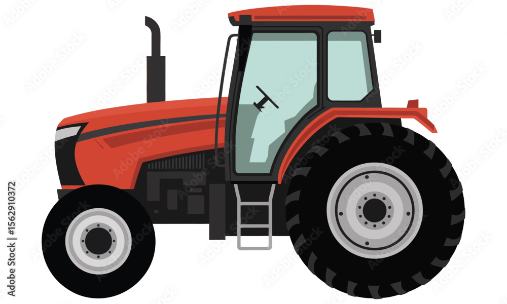 Obraz premium red tractor isolated on white