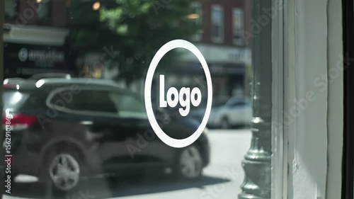 Storefront Window Mockup with Logo Placement
