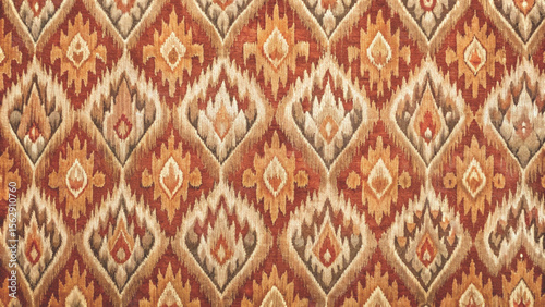 Rustic Adras Ikat Fabric Pattern Seamless Fabric Design Background