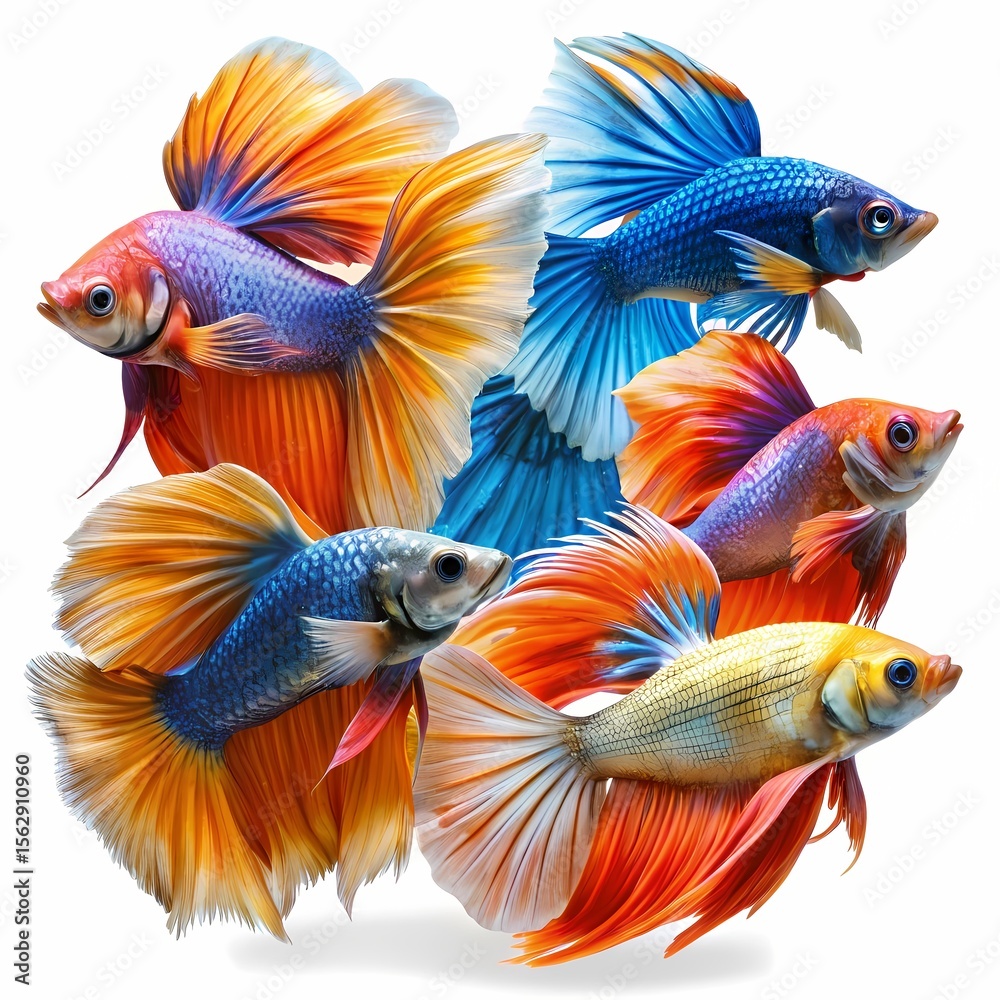Fototapeta premium Betta Fishes on white background