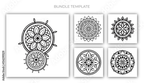 Circular pattern in the form of a mandala. Henna tatoo mandala. Mehndi style. Decorative pattern in oriental style. Coloring book page