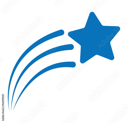 Shooting star. Abstract silhouette of shooting star. Meteoroid, Comet, Asteroid, Stars Concept. Falling star icon. Comet tail or star trail vector illustration. 
