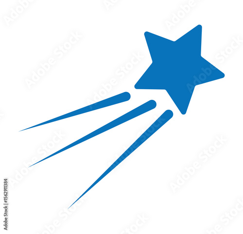 Shooting star. Abstract silhouette of shooting star. Meteoroid, Comet, Asteroid, Stars Concept. Falling star icon. Comet tail or star trail vector illustration. 