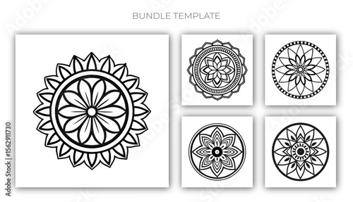 Circular pattern in the form of a mandala. Henna tatoo mandala. Mehndi style. Decorative pattern in oriental style. Coloring book page