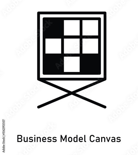 Business model canvas icon with segmented planning structure