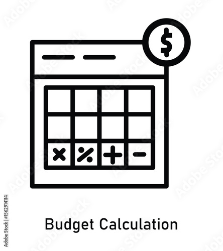 Finance calculator icon with dollar symbol for budgeting and cost planning
