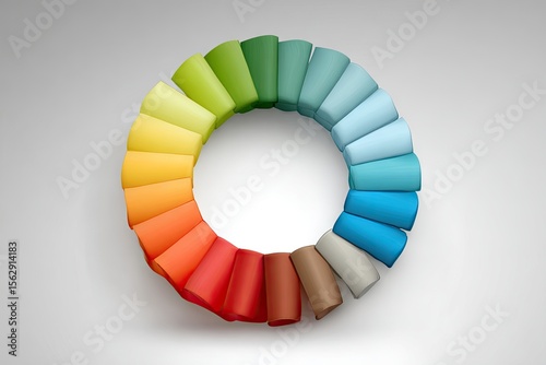 Circular color palette, 3D cylindrical shapes