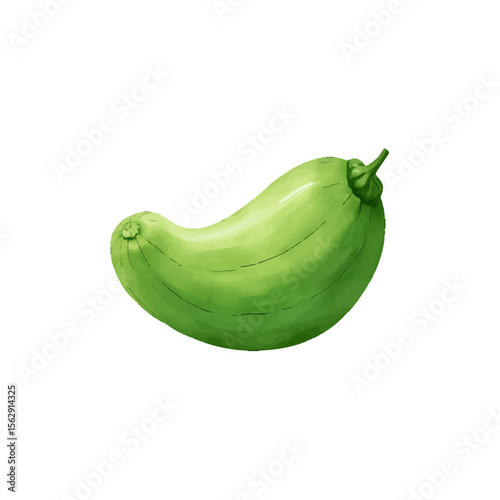 green banana isolated on white