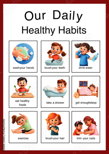 Healthy Habits Daily Routine for Kids