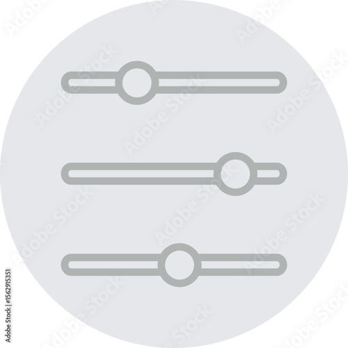 Adjustment Sliders Vector Line Grey Circle Grey