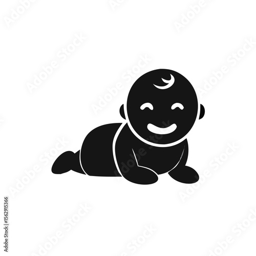 Funny cartoon Baby character isolated vector illustration
