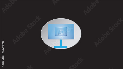 Free Download Abstract computer icon on music icon simple on black background. - GFXLoad