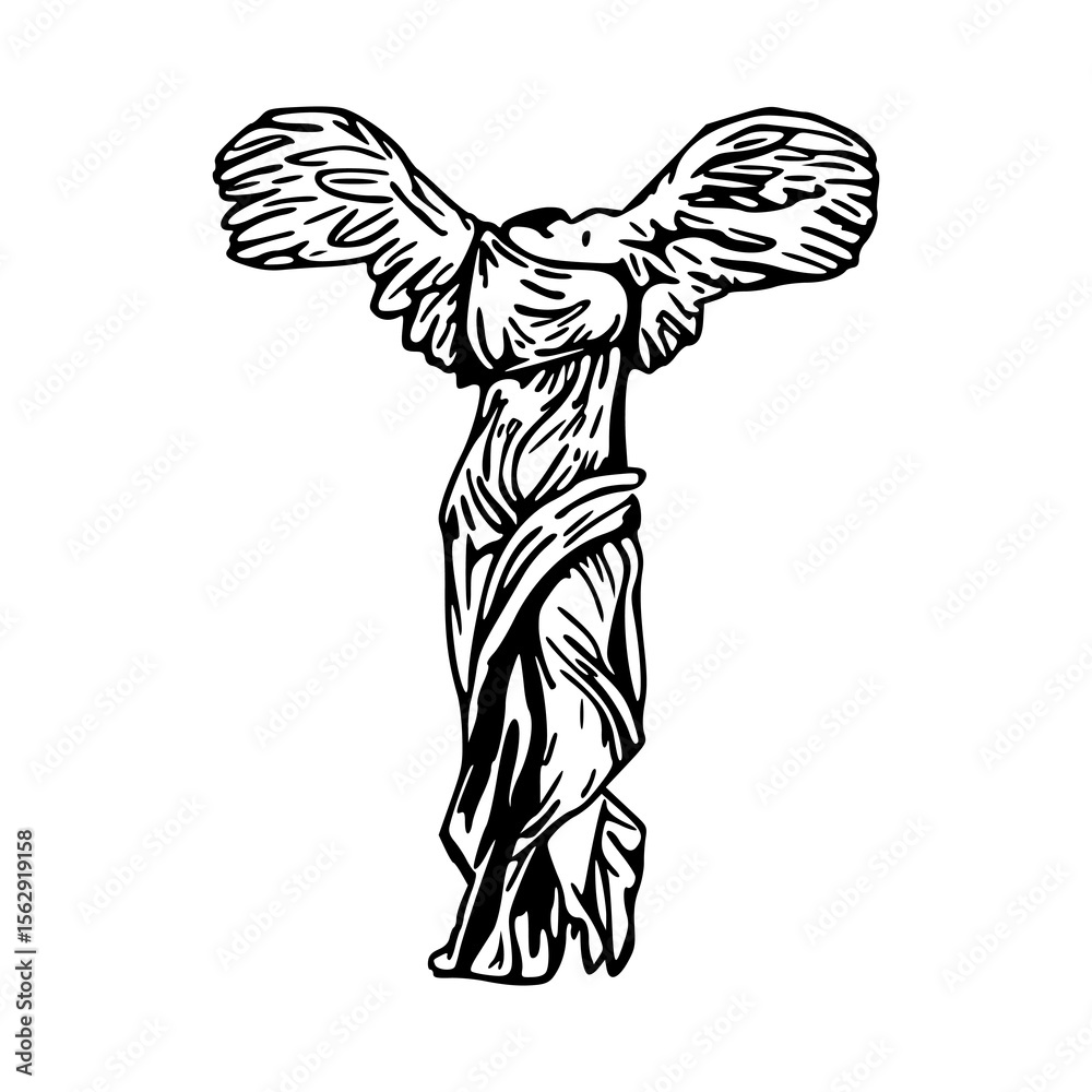 Φωτογραφία classic sculpture winged figure graphic