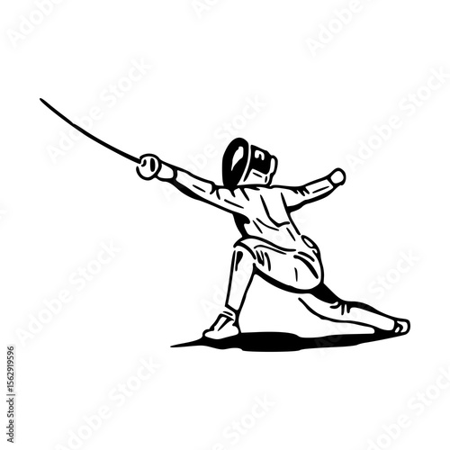 fencer in action illustration