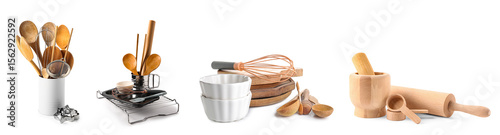 Collage of baking utensils ...