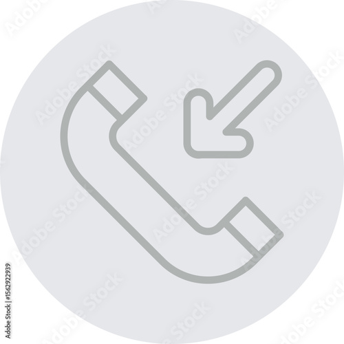 Call Incoming Vector Line Grey Circle Grey