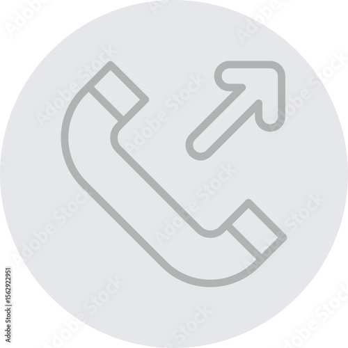 Call Outcoming Vector Line Grey Circle Grey