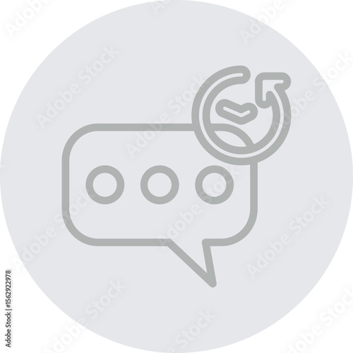Chat History Vector Line Grey Circle Grey