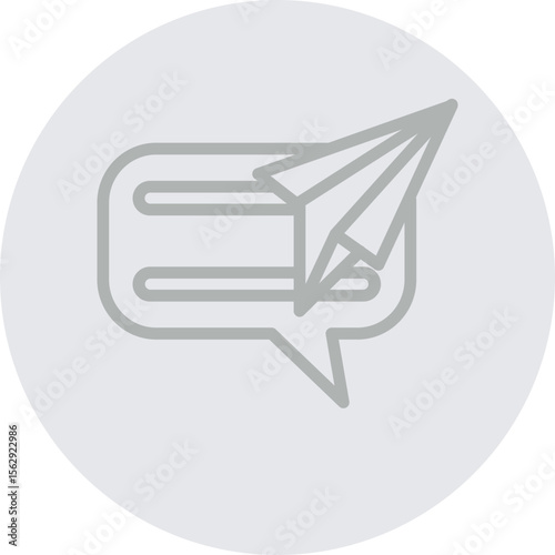 Direct Message Vector Line Grey Circle Grey