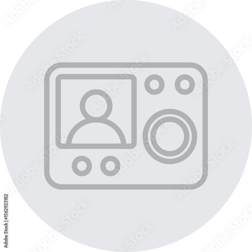 Intercom Vector Line Grey Circle Grey
