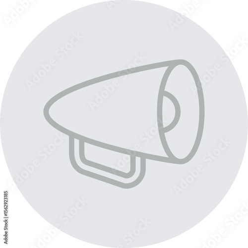 Megaphone Vector Line Grey Circle Grey