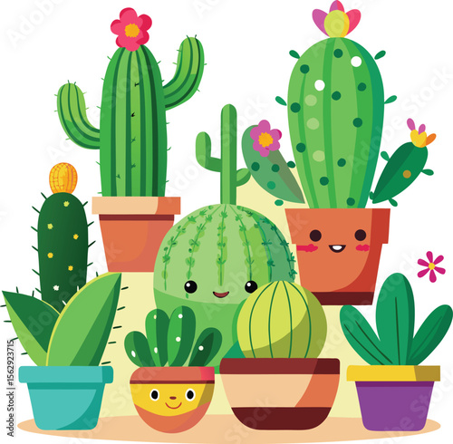 Coloring line art cactus tree plant icon 