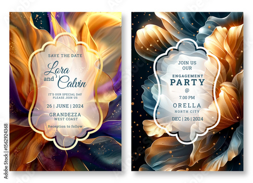 Floral design wedding invitation template, business brochure template, luxury floral flyer design, universal background, versatile vector background, creative brochure template