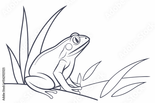 Zen Frog Line Drawing for Minimalist Decor
