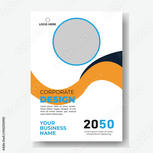 Poster flyer pamphlet brochure cover design layout space for photo background, vector illustration template in A4 size	
