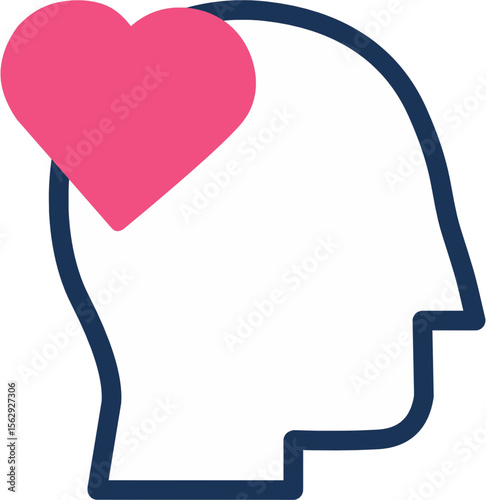 head with love shape perfect for graphic resources, presentation, powerpoint and social media post